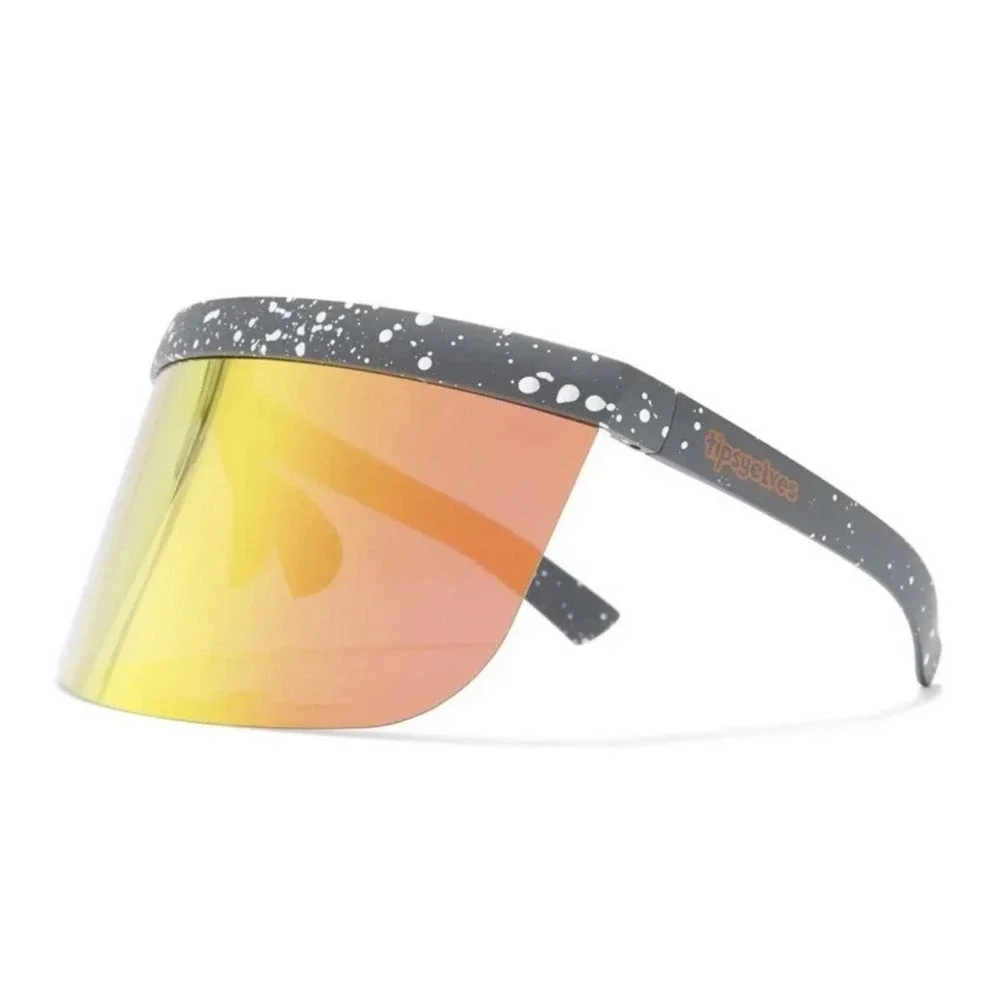 TIPSY ELVES CANYON CRUSADER VISOR  MIRRORED SUNGLASSES IN HARD CASE - NEW!!   *5